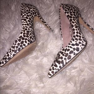 Vince Camuto Leopard Print Cow Hair Pumps